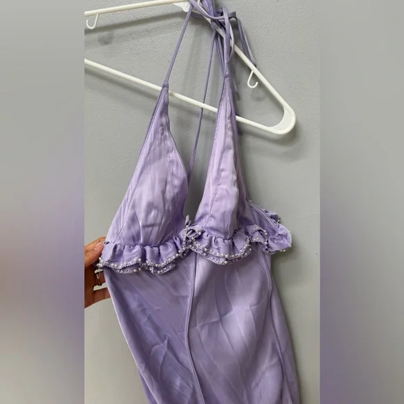 H&M Light Purple Frill Trim Slip Dress in XS - Picture 2 of 5